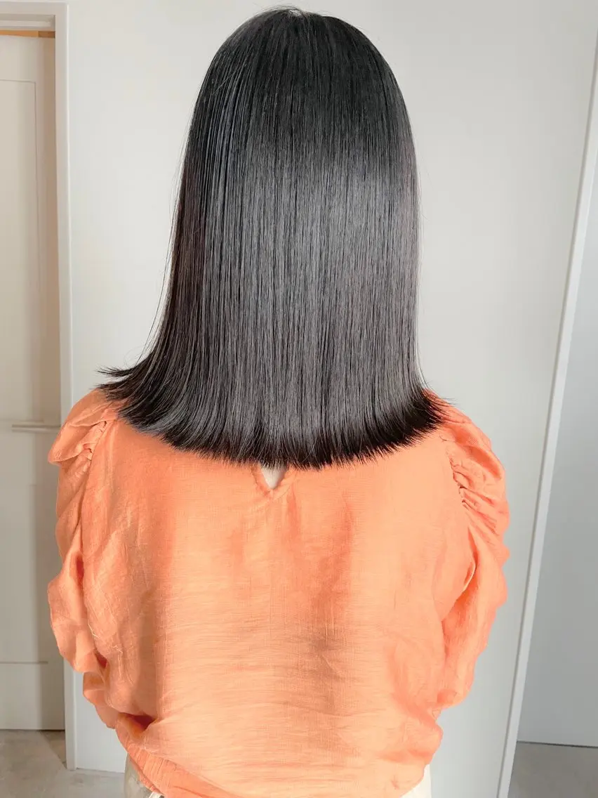 ミディアム カラー アッシュ 透明感カラー カット ヘアカラー トリートメント ✨ブリーチなし透明感 池袋 水野のヘアスタイル