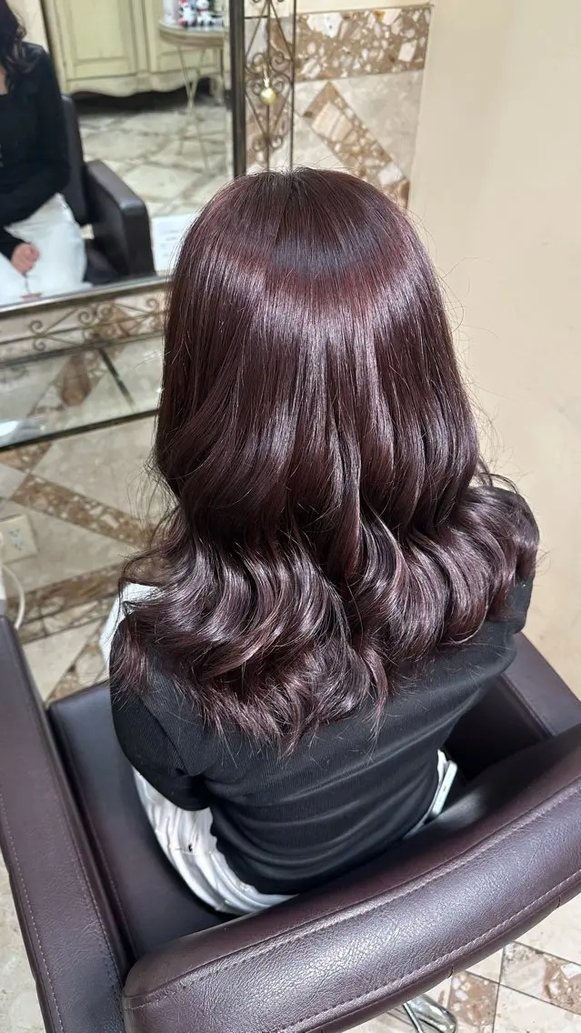 セミロング カラー ヘアカラー さ りのヘアスタイル