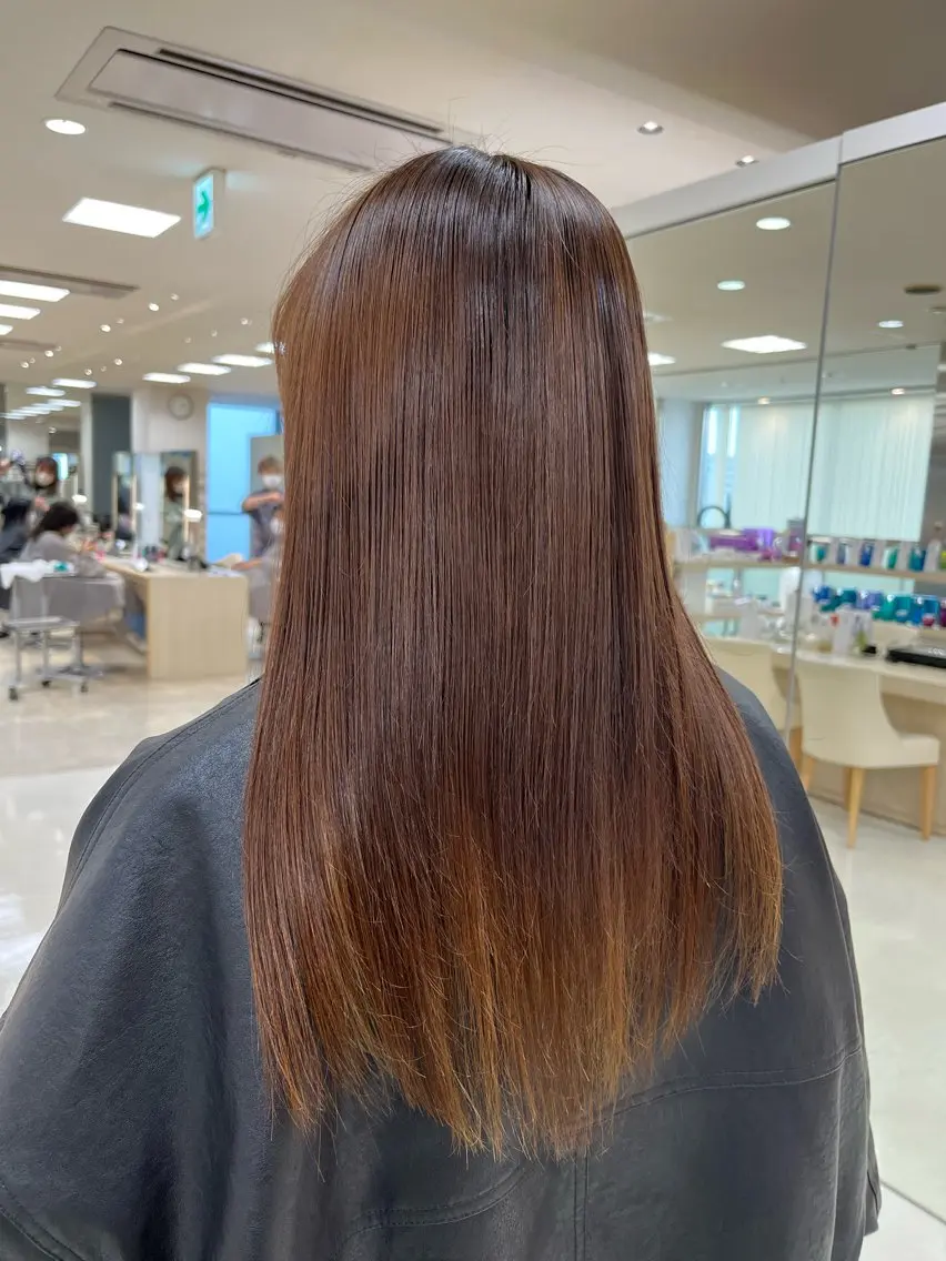 ロング 髪質改善/縮毛矯正/ 暖色カラー💫のヘアスタイル