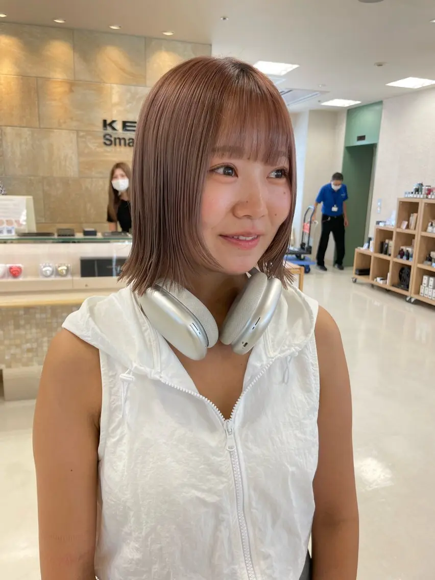 ショート カラー ヘアアレンジ 切りっぱなしボブ ボブ 🍒KIKUCHI KANAE🍒のヘアスタイル