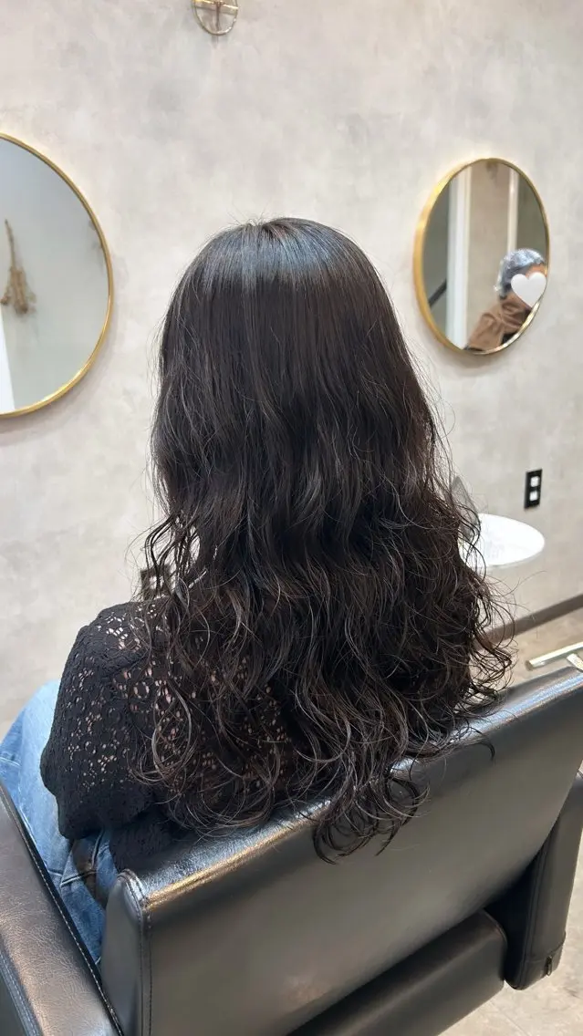 ロング パーマ カット パーマ silk🕯 hikaruのヘアスタイル