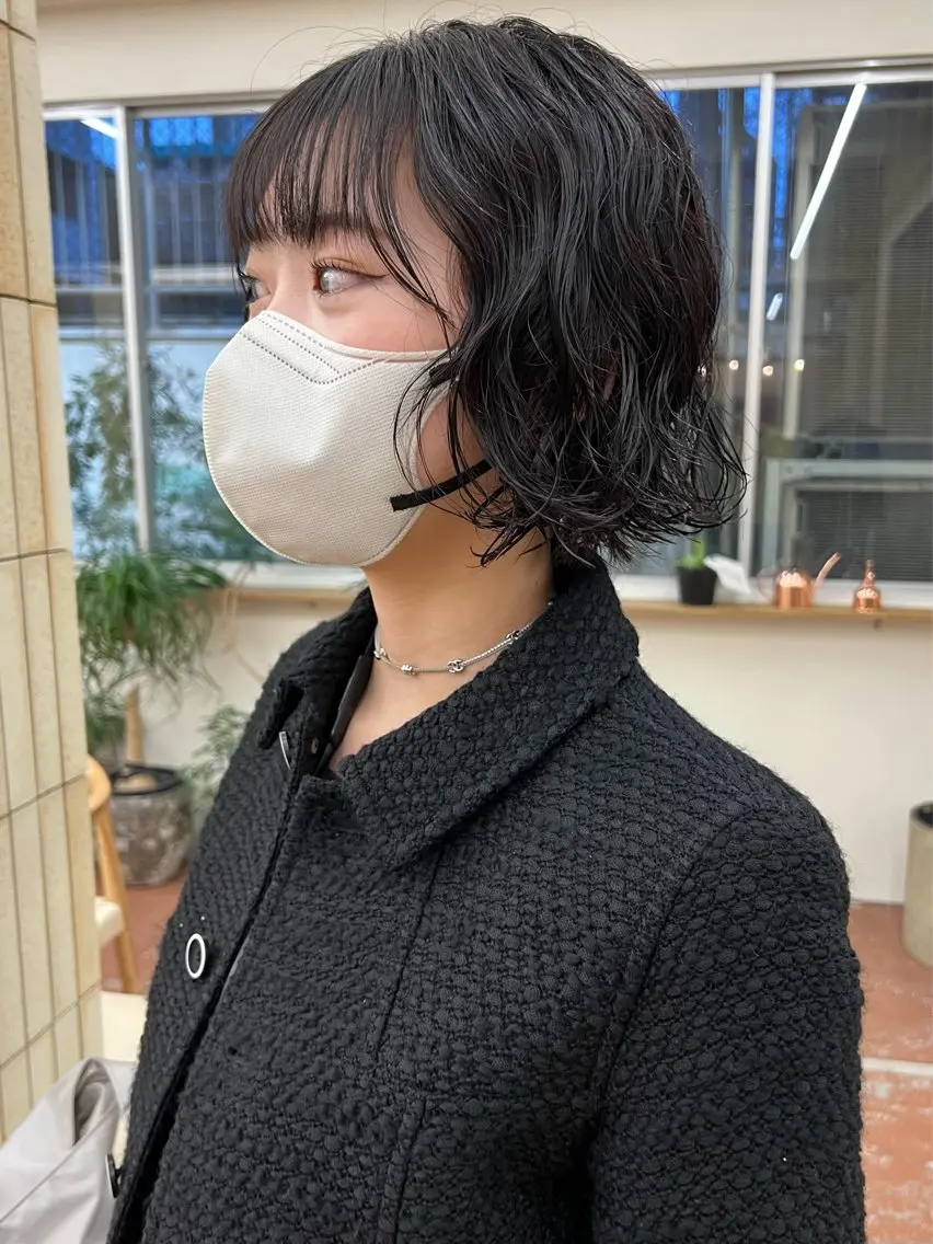 ショート パーマ カット パーマ トリートメント 矢場町/栄/上前津/ 佐藤祐希のヘアスタイル