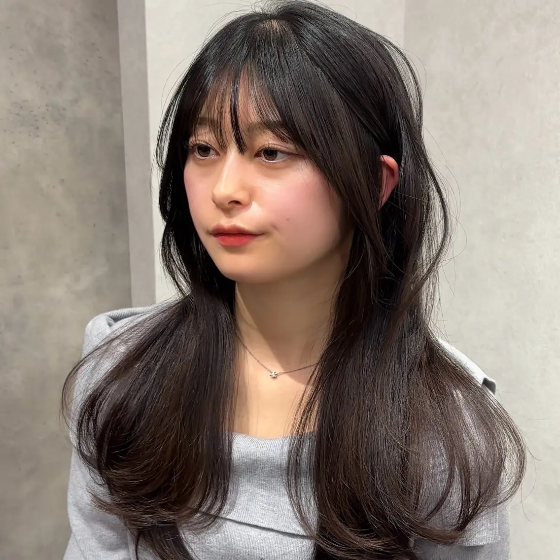 ミディアム 結べるレイヤーカット /カラー/あさかのヘアスタイル