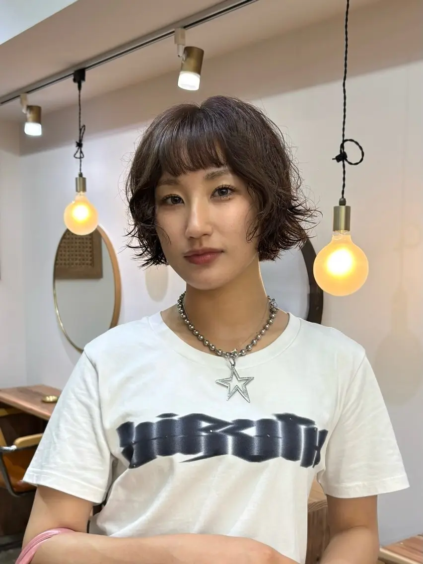 ショート カット パーマ トリートメント ナナ/大阪心斎橋/ 海外レイヤーカットのヘアスタイル