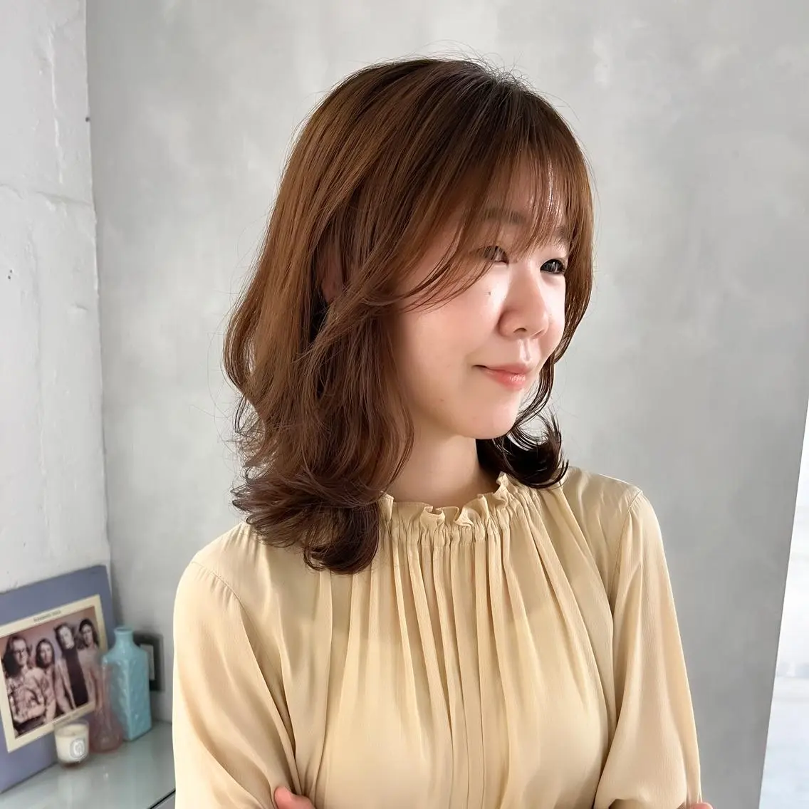 ミディアム パーマ ミディアムパーマ カット パーマ トリートメント レイヤーカットのプロ 大人ヘア宮森貴志のヘアスタイル