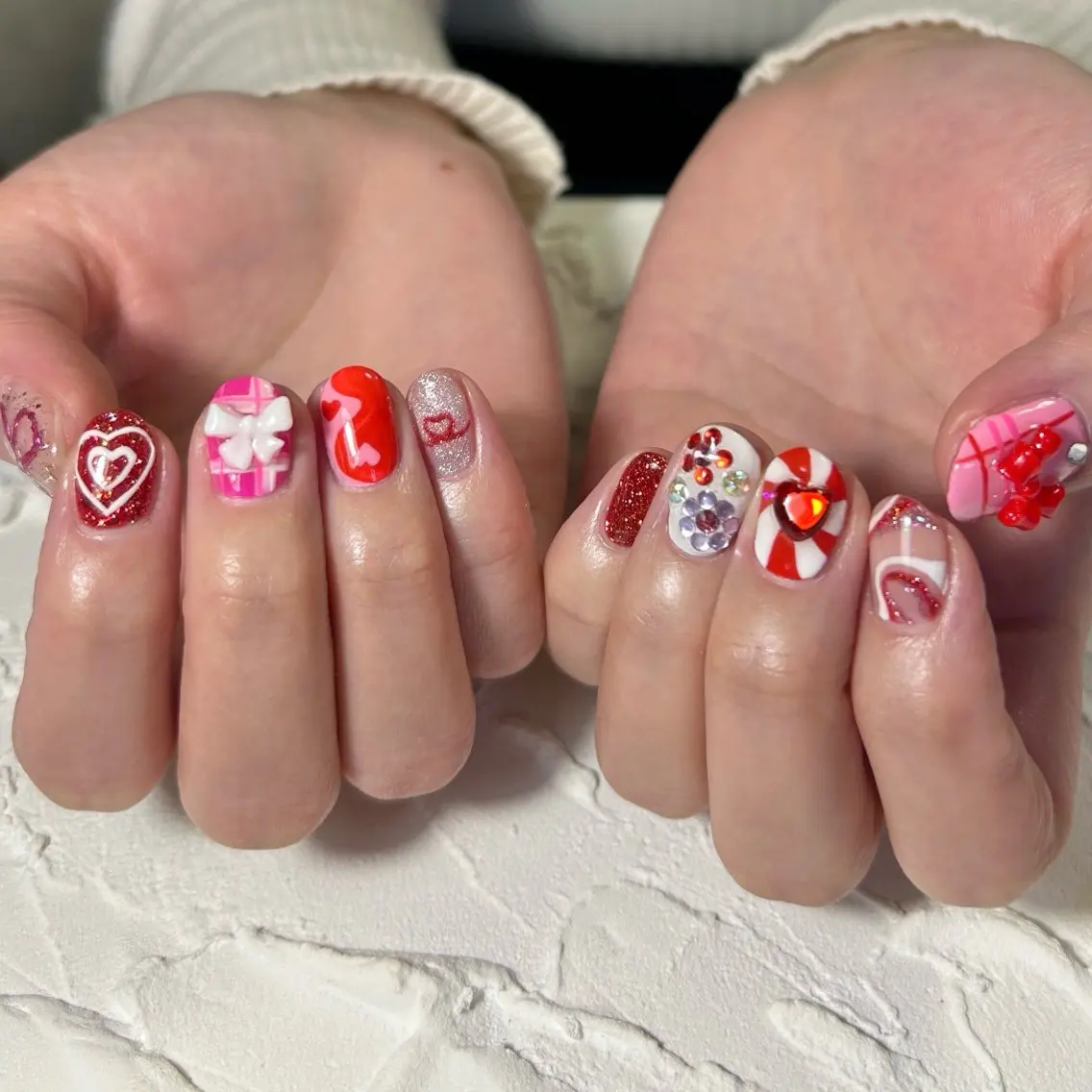 ネイル リボン ハンドネイル Lofinails ちひろのネイルデザイン
