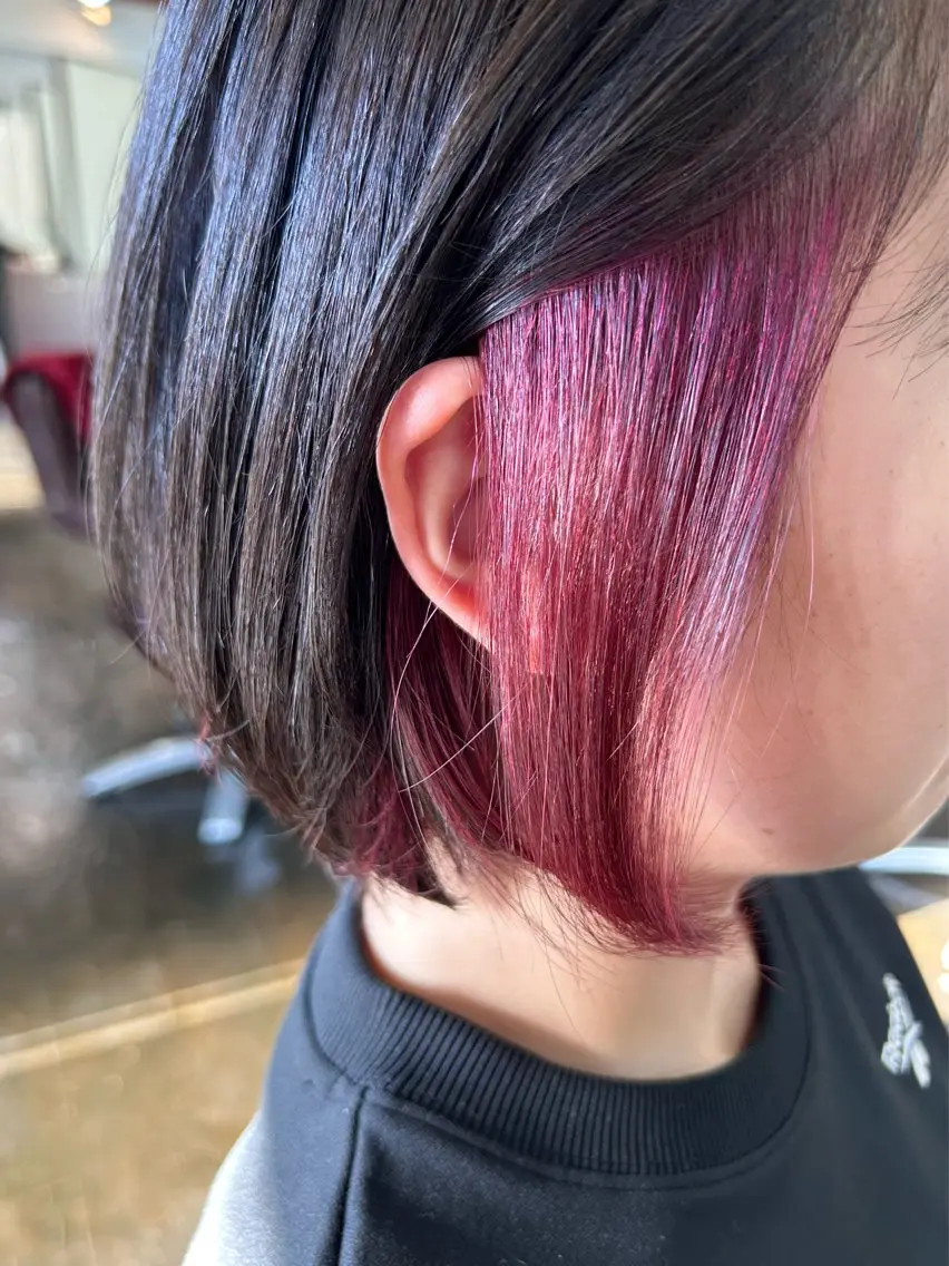 カラー インナーカラー ローズカラー 坂本 瑞季 🤍 髪質改善のヘアスタイル