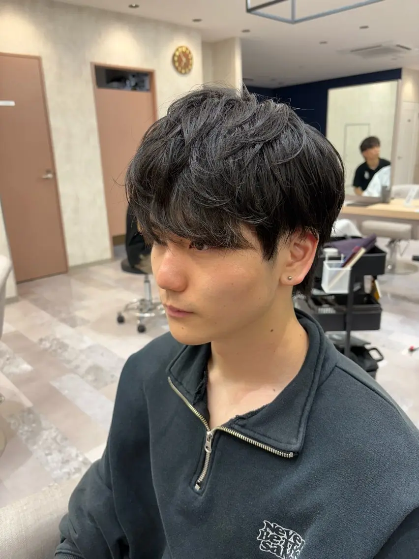 メンズ カット パーマ tokute 片岡心🐥のヘアスタイル