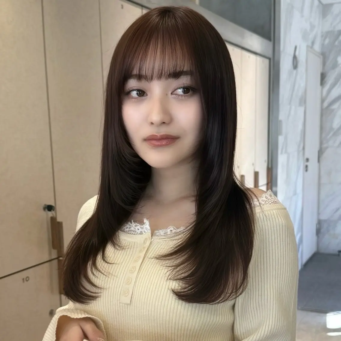 ロング カラー ヘアカラー トリートメント るーく/透明感カラー /縮毛矯正/髪質改善のヘアスタイル