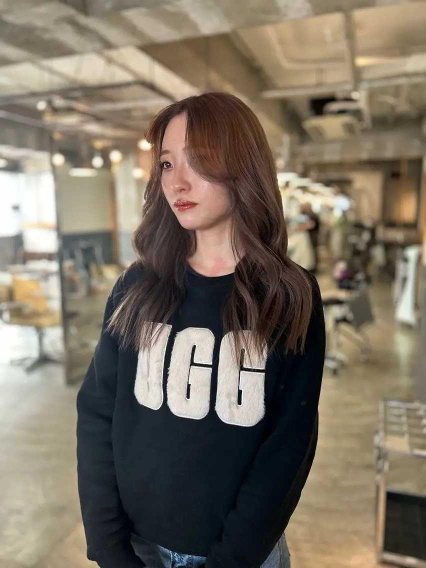 ロング カラー ブリーチ ブラウンカラー ハイライトカラー ハイライト カット ヘアカラー 海外レイヤー /NAGISAのヘアスタイル