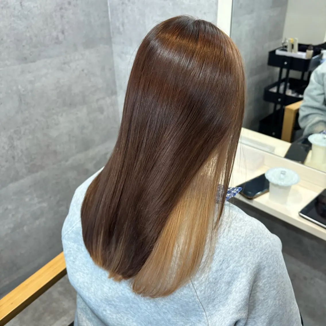 セミロング カラー ベージュカラー ブリーチ カット ヘアカラー 🐘おおうちみお🐘 /🍎暖色カラー🌸のヘアスタイル