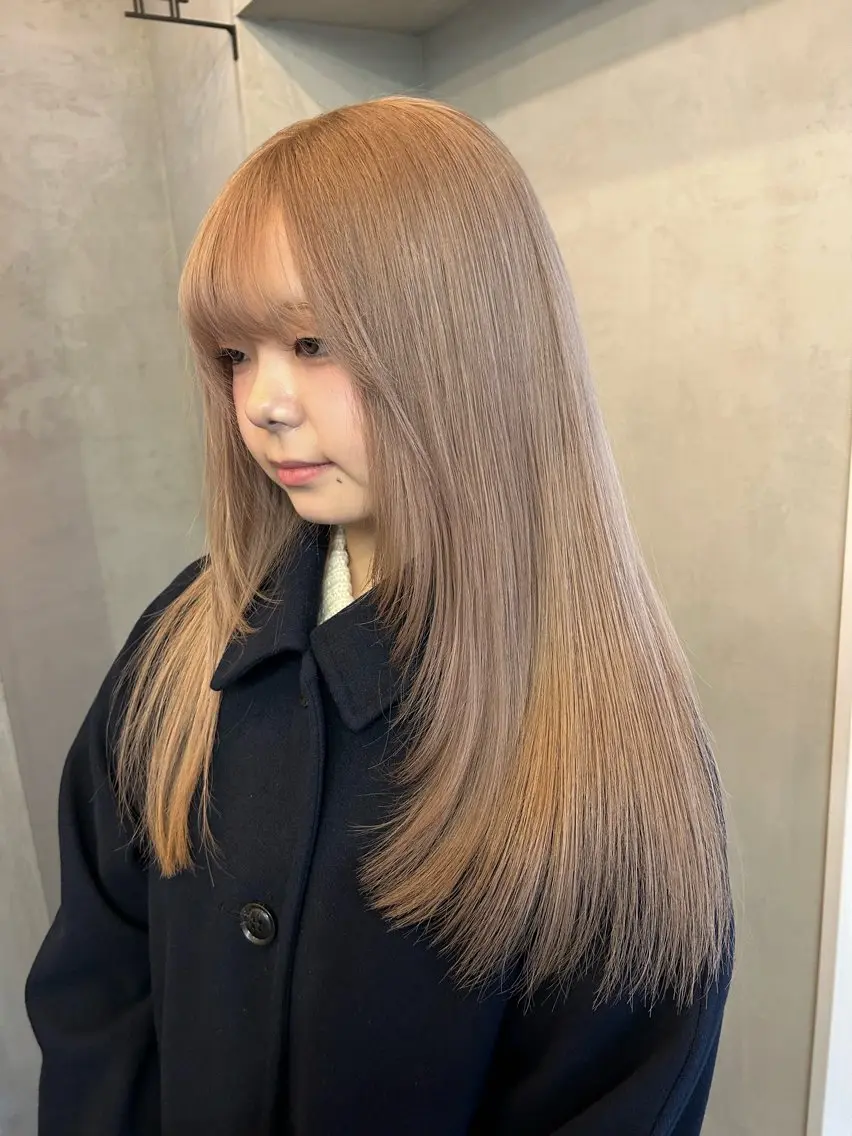 ロング カラー カット ヘアカラー トリートメント Haru/THREE …by velvetのヘアスタイル