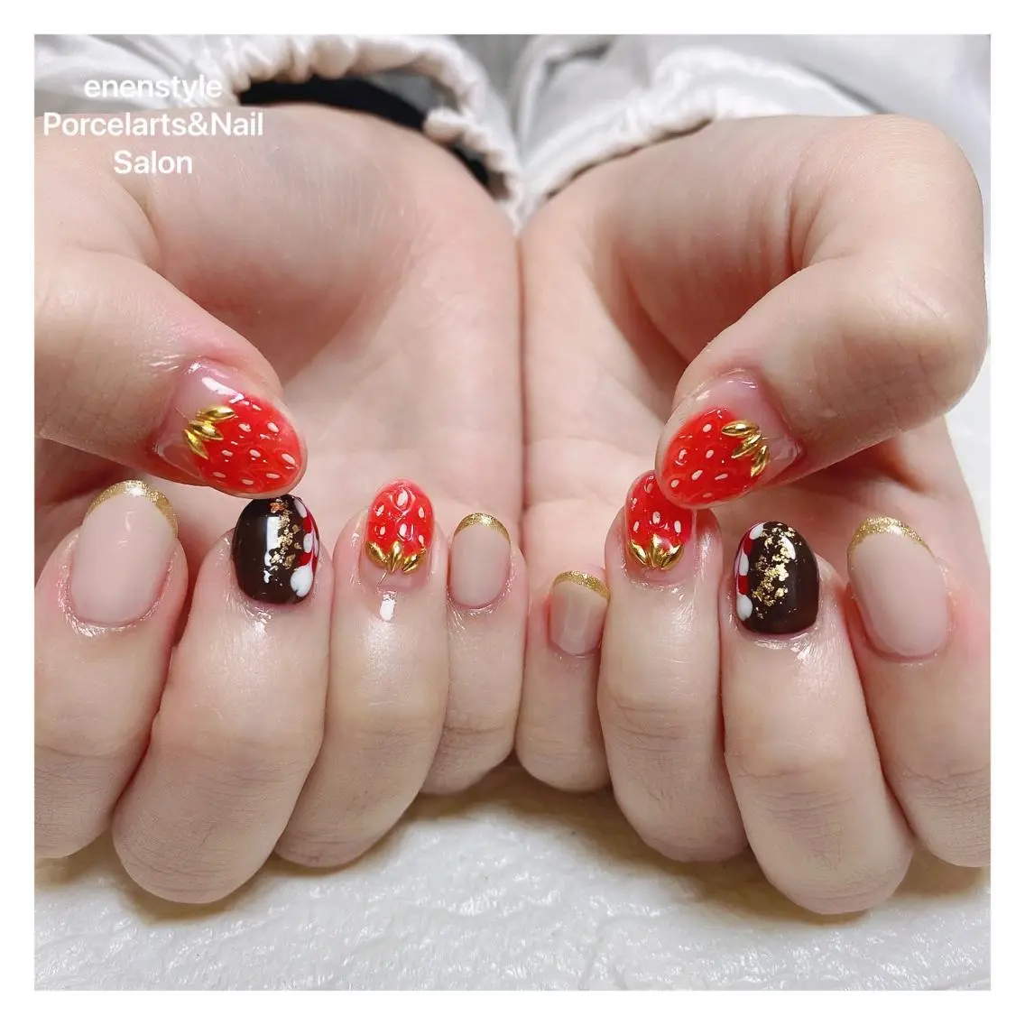 ミディアム ネイル ハンドネイル 🐾enen style 🐾のネイルデザイン