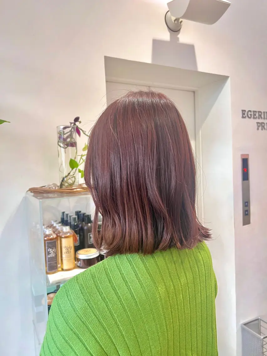 ミディアム カラー ブリーチ ピンクカラー 🌷ショートレイヤー ヘッドスパ🌷鈴木のヘアスタイル