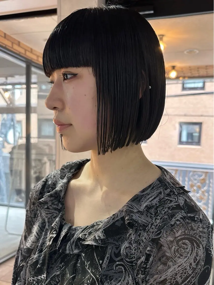 ショート カラー カット トリートメント 縮毛矯正×ボブ職人 【圧倒的朝楽ボブ】のヘアスタイル
