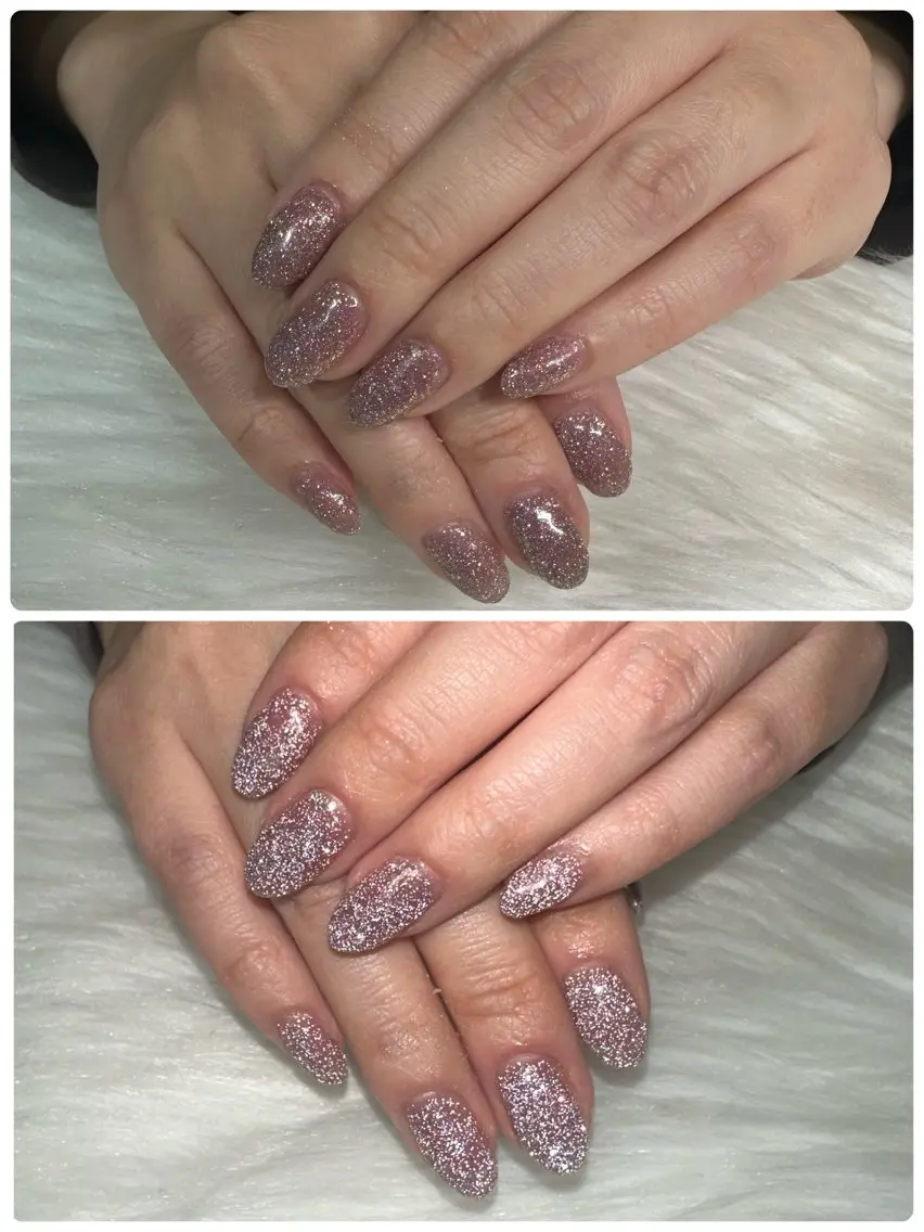 ネイル フラッシュネイル キラキラネイル ピンク Viel💅 〜yuki〜のネイルデザイン