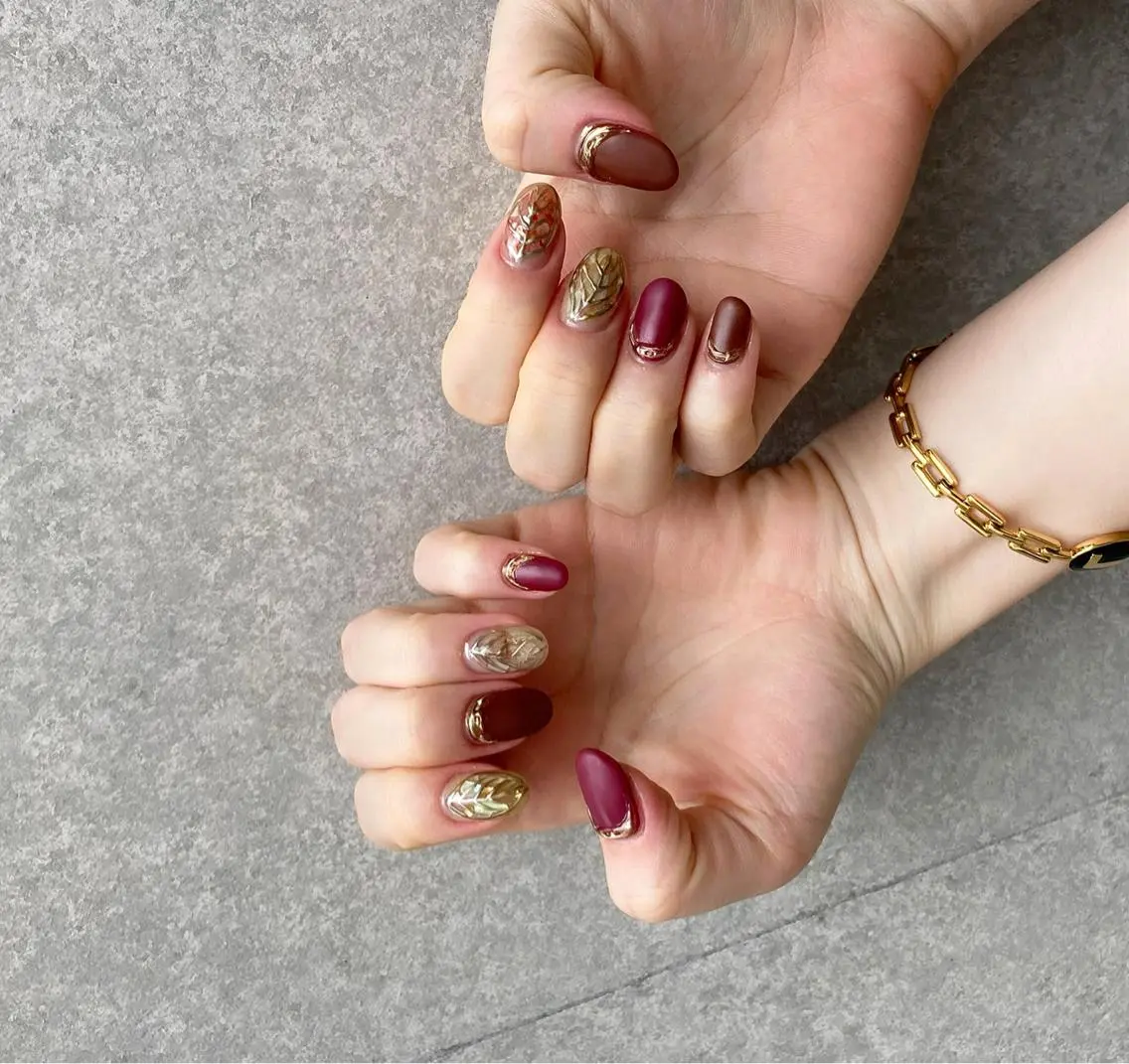 ネイル アートネイル 長さ出し ジェルネイル マットネイル ミラーネイル ハンドネイル nail salon Soeurのネイルデザイン