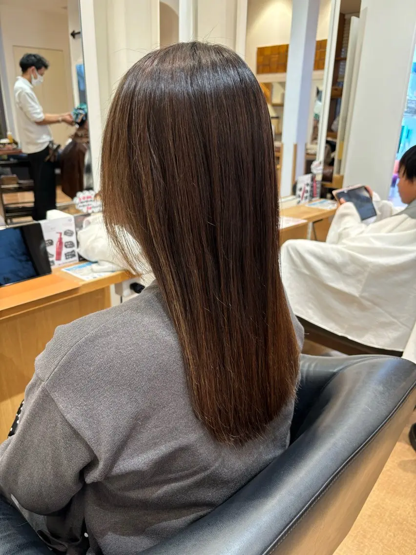 セミロング パーマ ボブ 縮毛矯正 秋山知穂🧸縮毛矯正 ショート新越谷南越谷のヘアスタイル