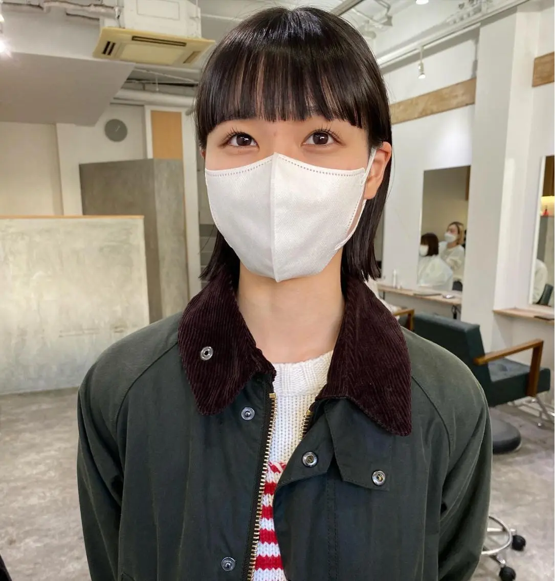 ショート 切りっぱなしボブ ボブ カット 森貴裕/ベージュ/ パーマ/オリーブのヘアスタイル