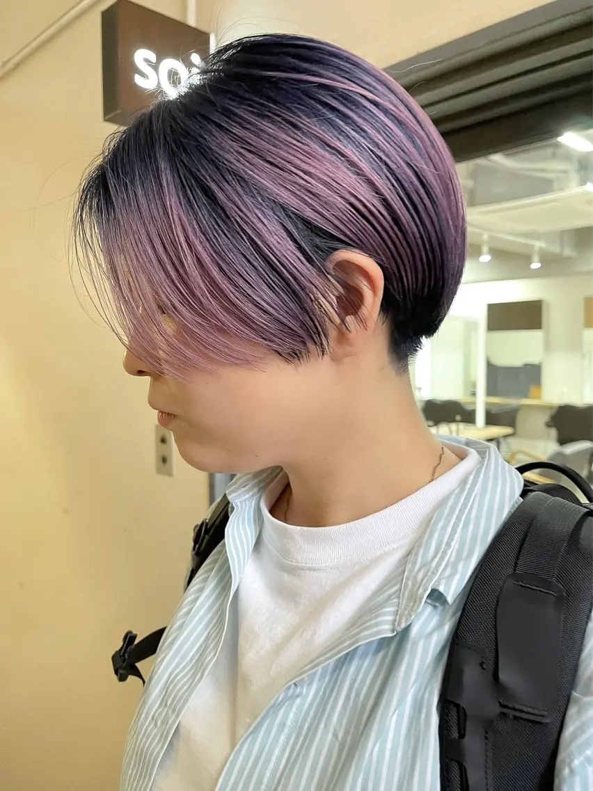 ショート カラー カット ヘアカラー トリートメント ヘアセット 安部佑哉/ハイトーン /レイヤー/ブリーチのヘアスタイル