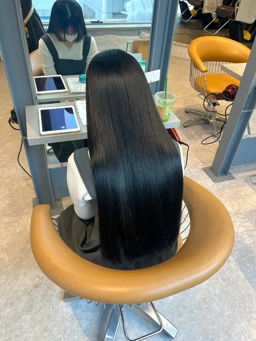 ロング カラー カット ヘアカラー 縮毛矯正 うしだ かおるのヘアスタイル