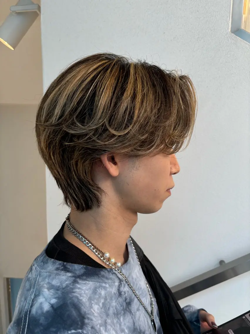 ショート メンズ センターパート カット メンズパーマ/韓国 ヘア/Mino🤍のヘアスタイル