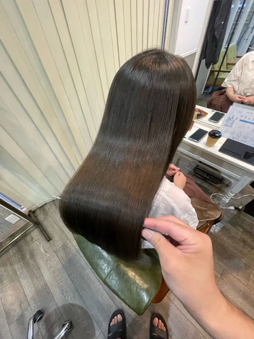 ロング カット 縮毛矯正 トリートメント 美髪矯正/髪質改善/ 福崎航平のヘアスタイル
