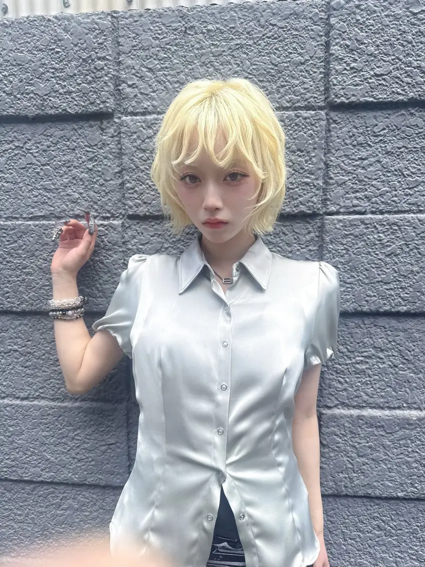 ショート カラー ブリーチ ブロンド ケアブリーチ ハイトーンカラー 学生 カット ヘアカラー 💎透明感カラー特化 💎TAISEIのヘアスタイル