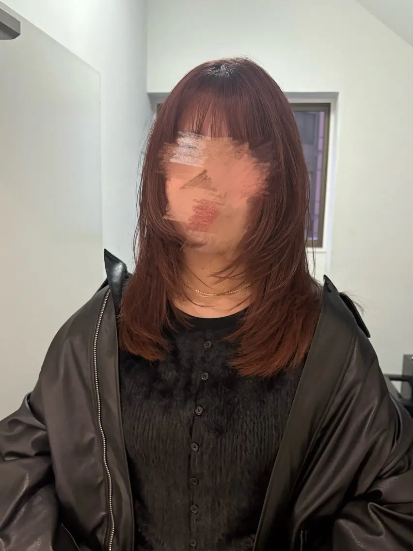 ミディアム カラー レイヤーカット トリートメント カット ヘアカラー トリートメント 大山 茶子のヘアスタイル