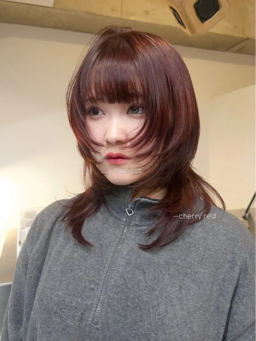 ミディアム カラー カット ヘアカラー nene|天神| 淡色|レイヤーボブのヘアスタイル