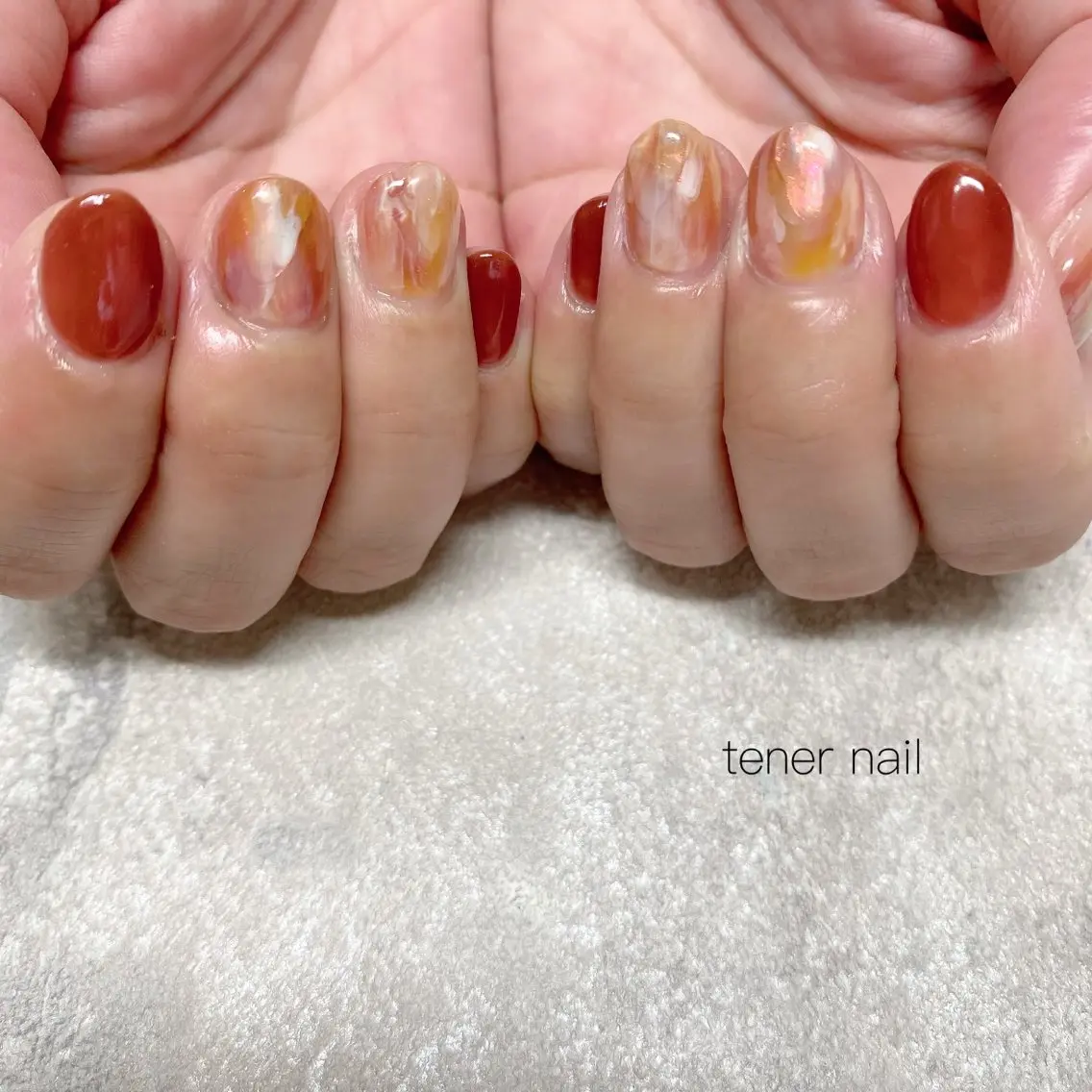ネイル べっ甲ネイル ニュアンスネイル ハンドネイル テネルネイル tener nailのネイルデザイン