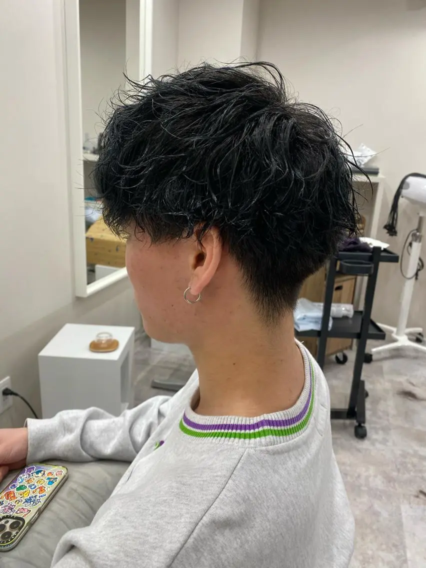 メンズカット+カラー+パーマの写真