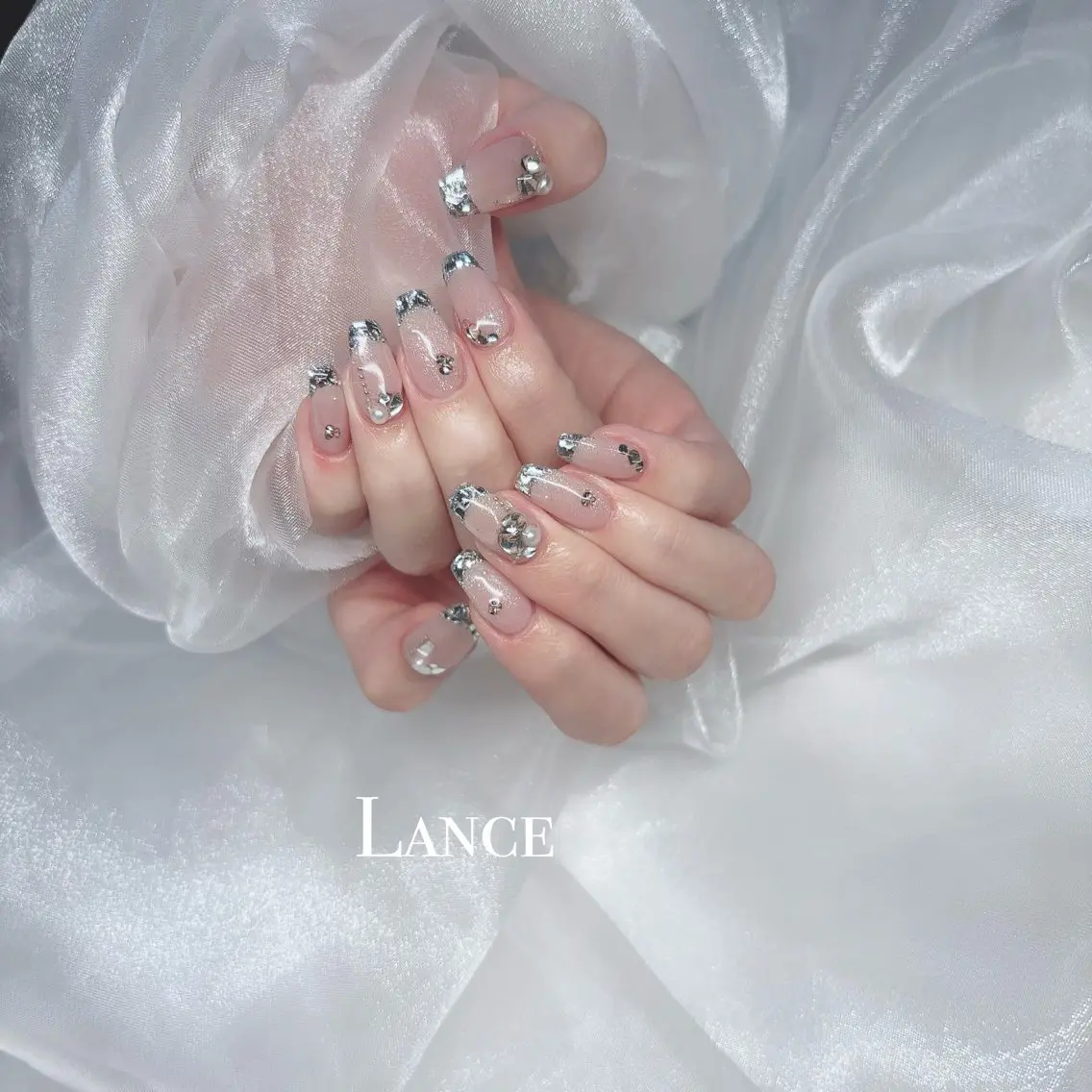 ネイル キラキラネイル 韓国ネイル 春ネイル ワンホンネイル 冬ネイル Lance nailのネイルデザイン