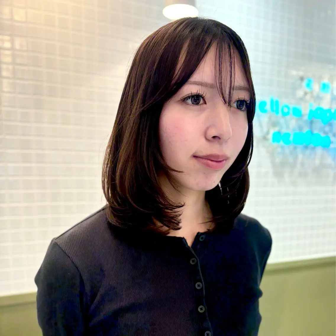セミロング ボブ くびれヘア レイヤーカット カット ☕️NOA / レイヤーカット🍮のヘアスタイル