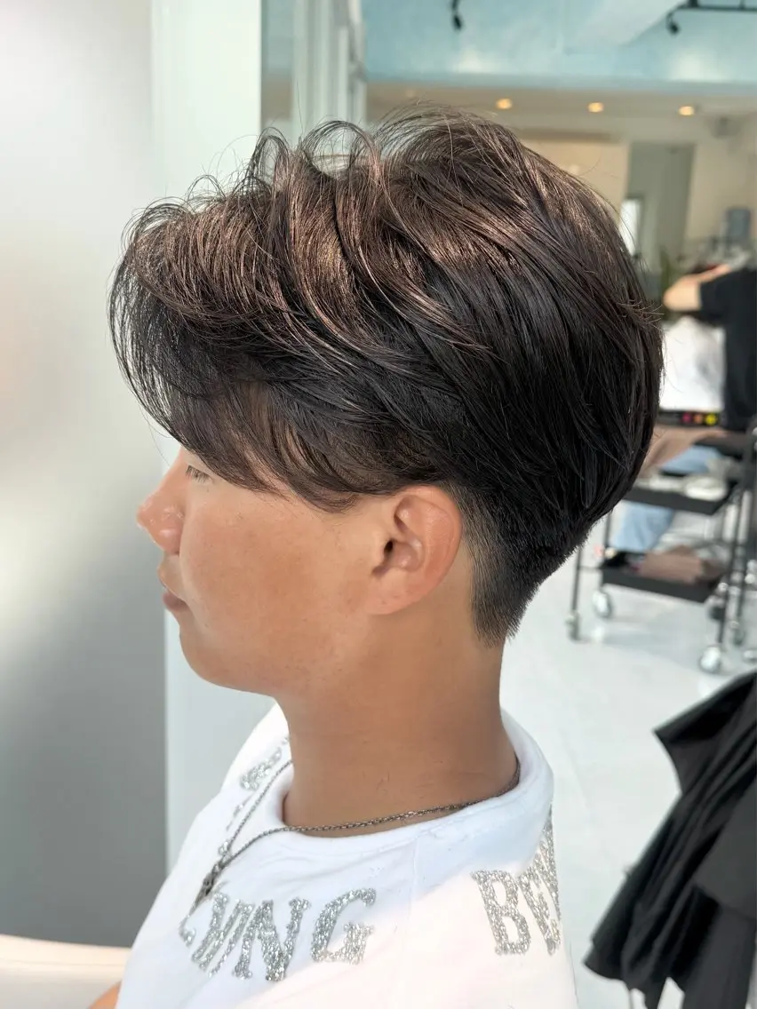 ショート パーマ カット パーマ AMITYメンズ特化 ASUMIのヘアスタイル
