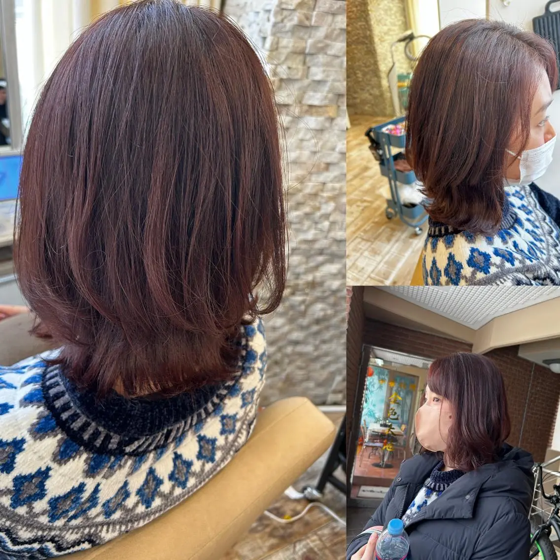 カラー ピンクカラー 石川 由美子のヘアスタイル