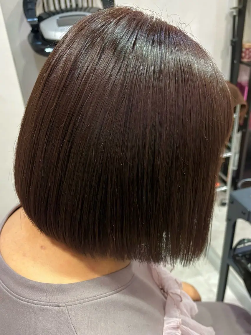 ミディアム カラー ブラウンカラー ピンクカラー ピンクブラウン ボブ 中林 さくらのヘアスタイル