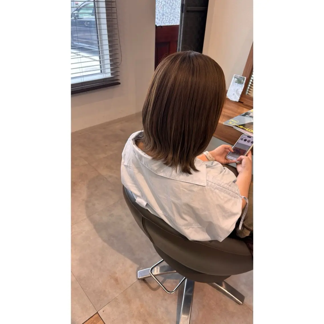 カラー ベージュカラー オリーブベージュ 阿部 美咲のヘアスタイル