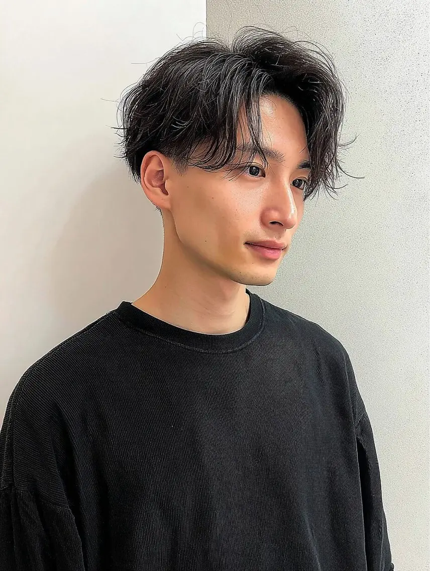 メンズカット+ストレートパーマの写真