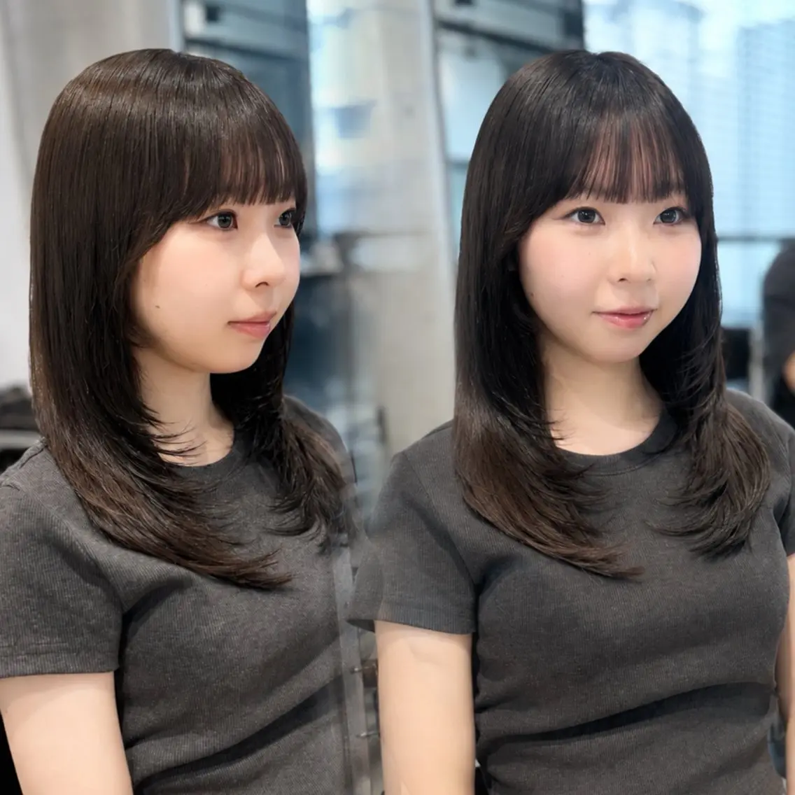 ミディアム カラー パーマ ヘアアレンジ カット ヘアカラー トリートメント 透明感カラー✂︎ YUKAのヘアスタイル