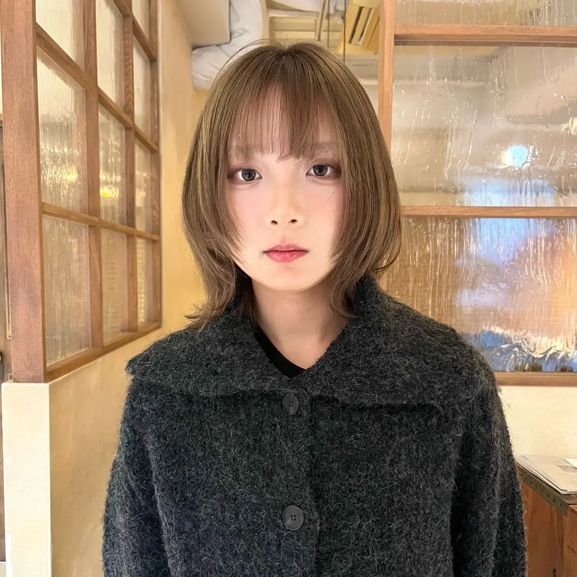 ミディアム カラー ブリーチ ブラウンカラー 透明感カラー ダブルカラー ナチュラルブラウン カット ヘアカラー 🌿パーマ/ ナチュラル/蒼真🍃のヘアスタイル