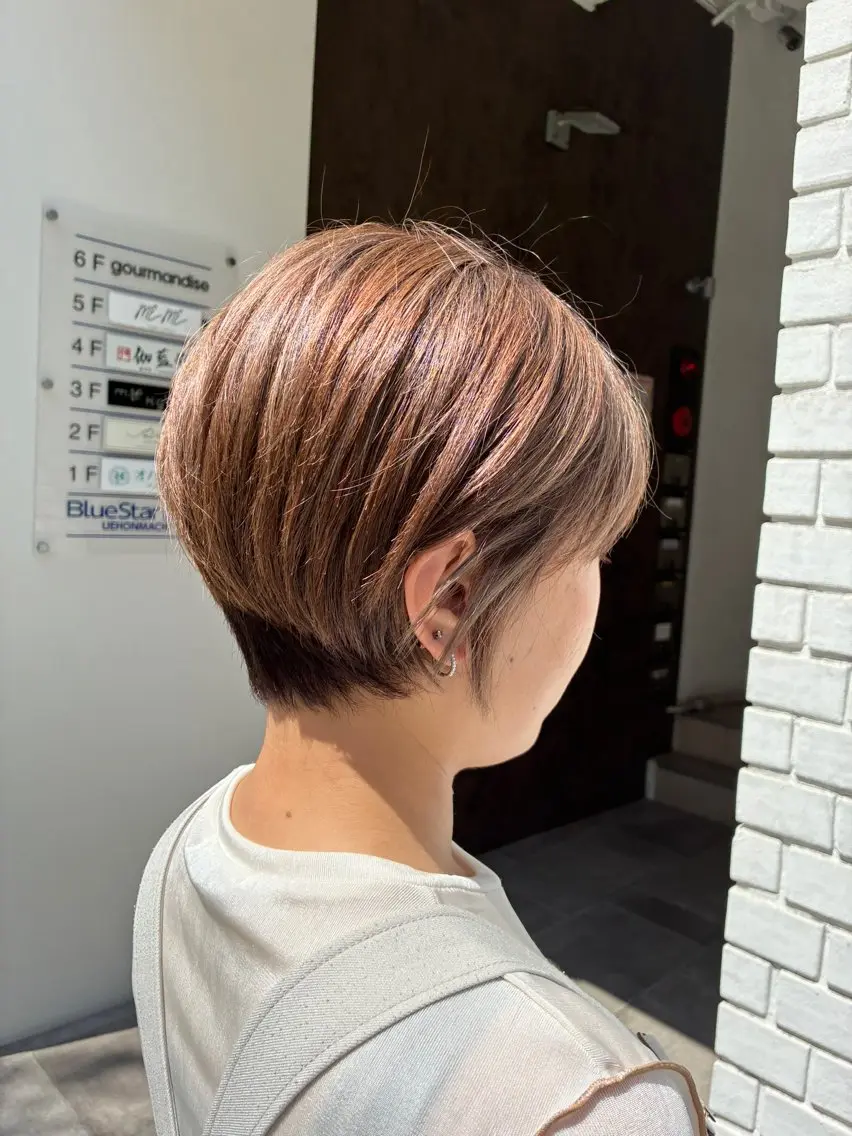 ショート カラー ショート・パーマ・デ ザインカラー/むつみのヘアスタイル