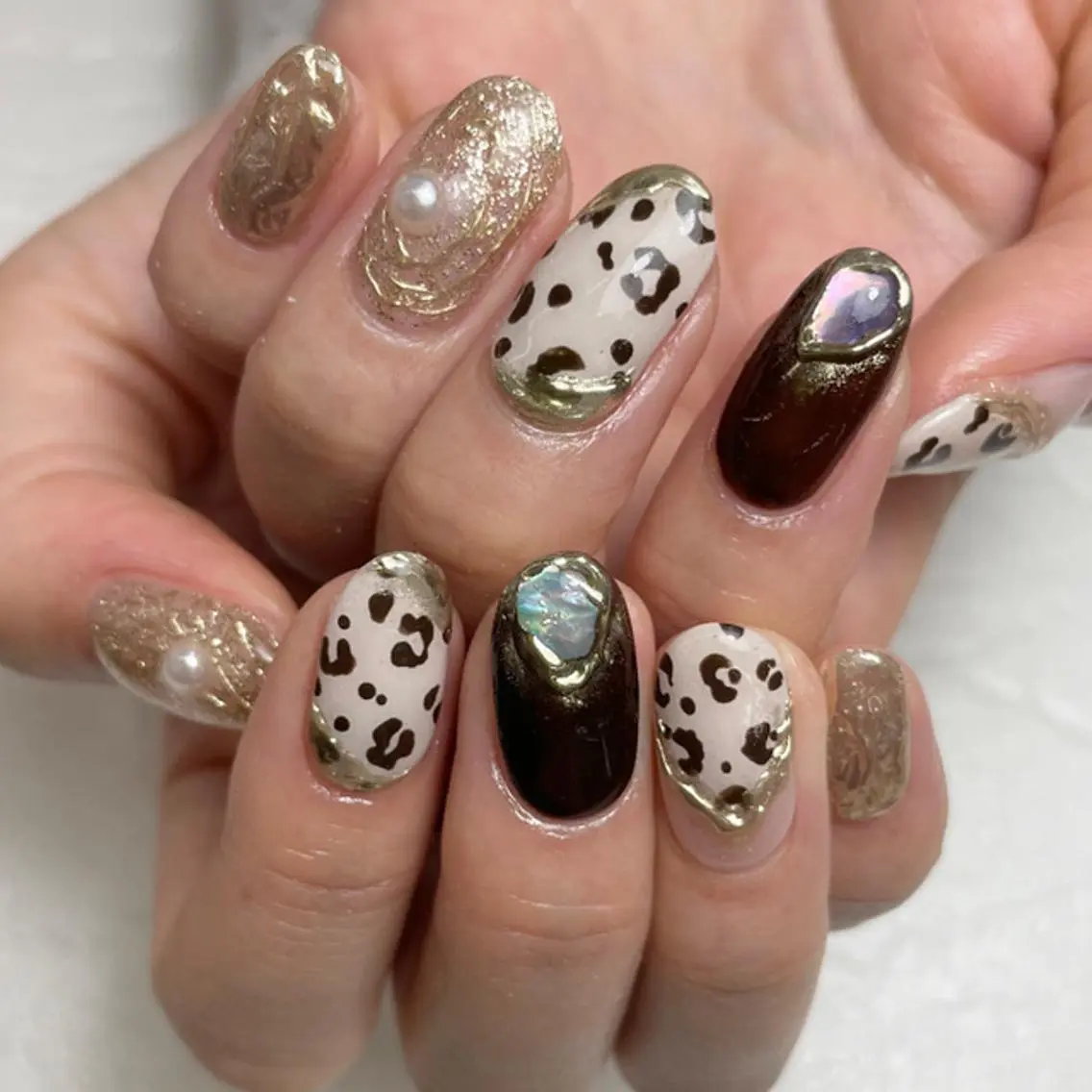 ネイル アニマル柄 持ち込み MINORI Nail&Waxのネイルデザイン
