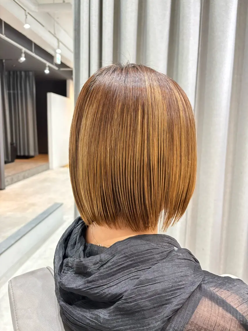 ショート カラー パーマ ストレートパーマ 🤍美髪縮毛/髪質 改善/池上夏凜🤍のヘアスタイル