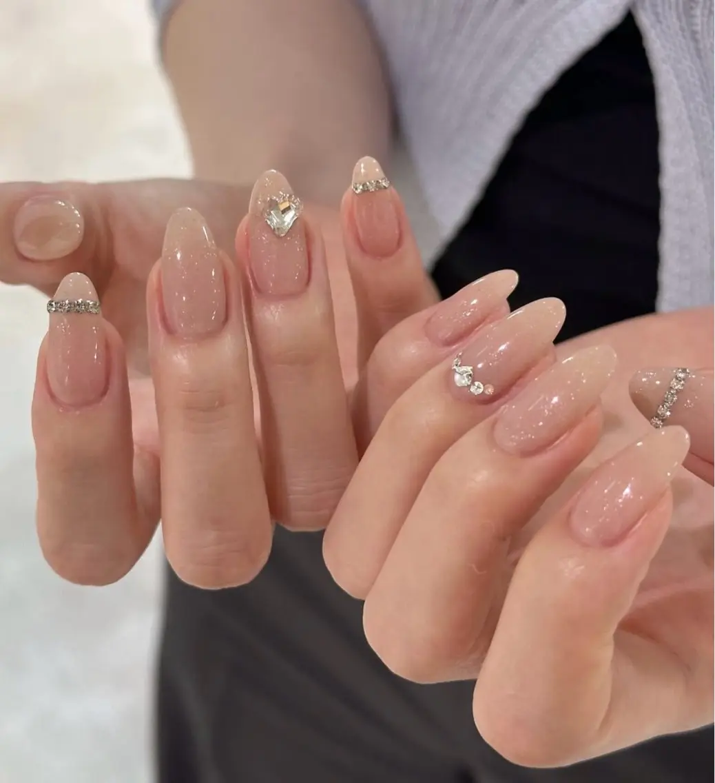 ネイル 韓国ネイル 持ち込み ニュアンスネイル ネイルチップ ハンドネイル TABI ANA.CHUOのネイルデザイン
