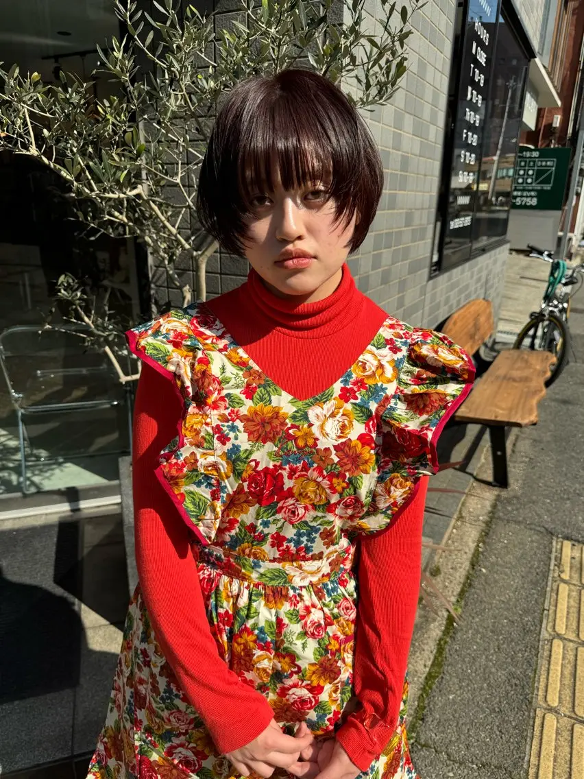 ショート カラー カット 縮毛矯正 トリートメント (h)wim ウィムのヘアスタイル