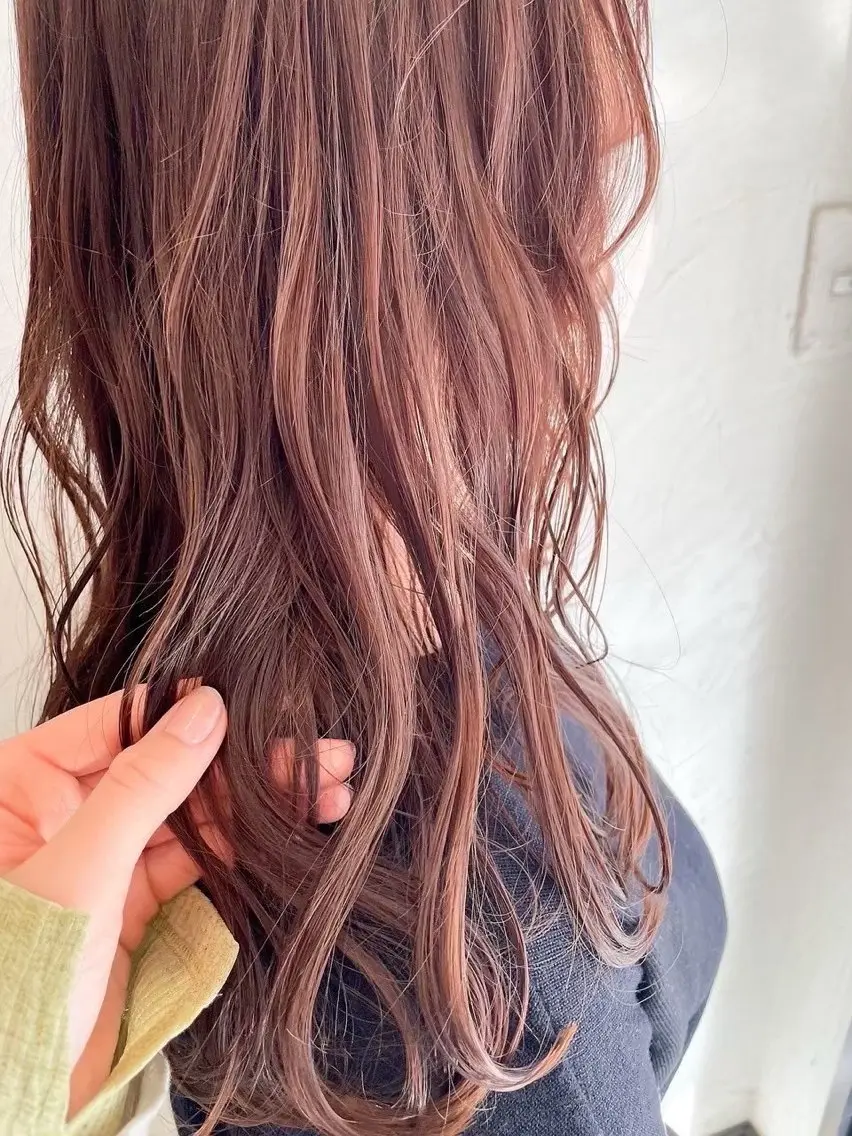 ロング カラー オレンジ ピンクカラー ロング ヘアカラー ヘッドスパ 『SiLO』 rumiのヘアスタイル