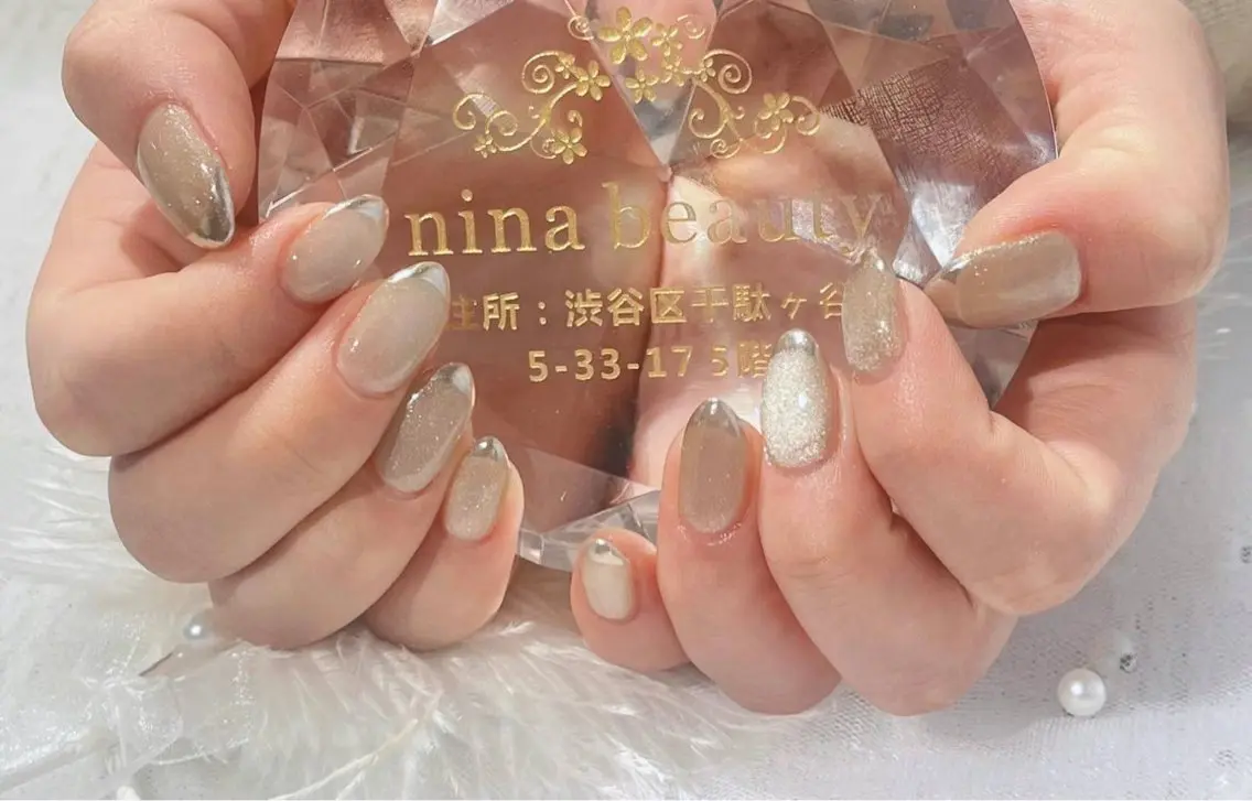 ネイル フレンチネイル マグネットネイル マグネットフレンチ ネイルチップ NinaBeauty リリのネイルデザイン