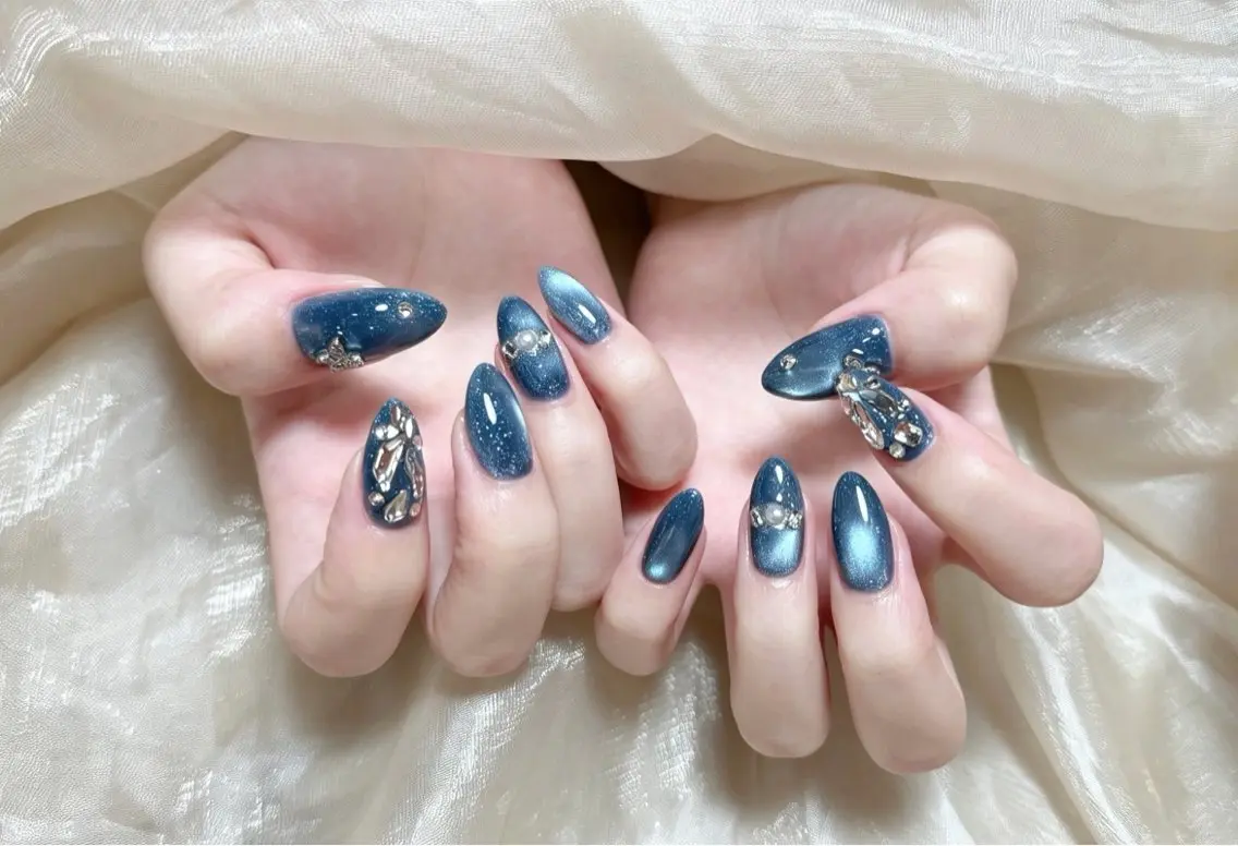ネイル チークネイル 長さ出し フレンチネイル ジェルネイル 韓国ネイル ハンドネイル Lucky Nail Salon❶のネイルデザイン