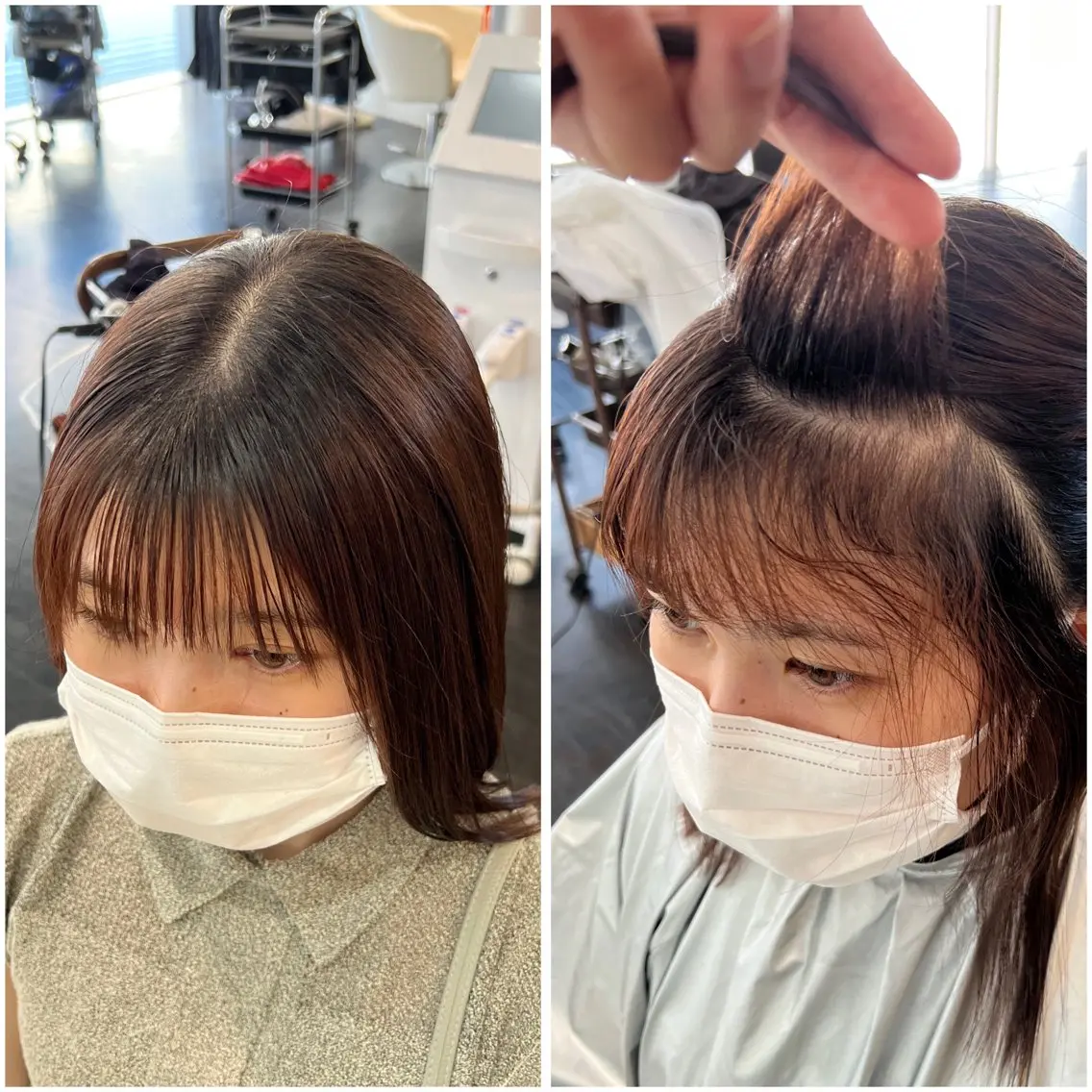 🪼曲がる前髪クロスパーマ+前髪カット🪼(前髪縮毛矯正)の写真